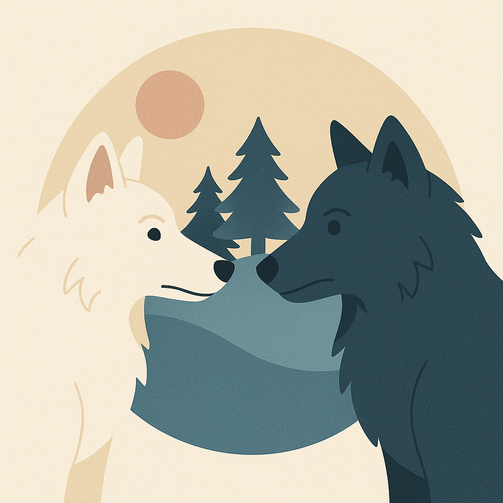L'histoire du loup blanc et du loup noir